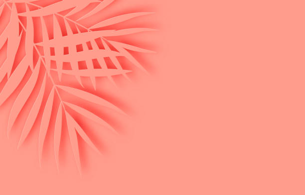 istock Tropical paper palm leaves frame. Summer tropical leaf. Origami exotic hawaiian jungle, summertime background. Paper cut. Minimal. Pastel art colorful style. 1263103151