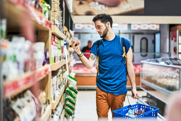 istock Male customer shopping at supermarket 1263103152