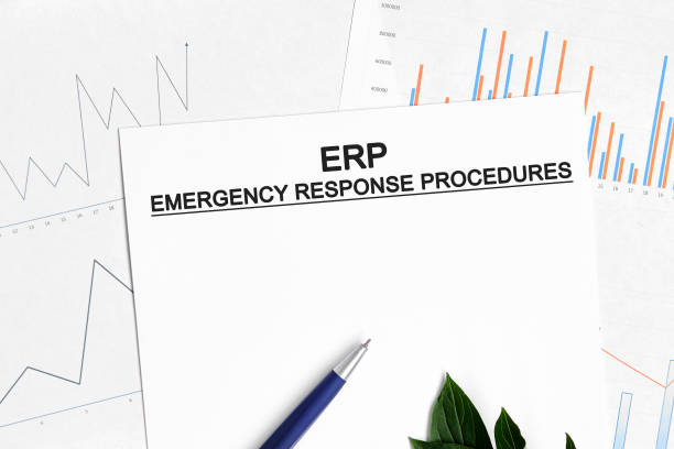 istock ERP emergency response procedures document with graphs, diagrams and blue pen 1263104950
