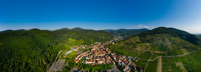 Aerial view of Kaysersberg in Alsace France