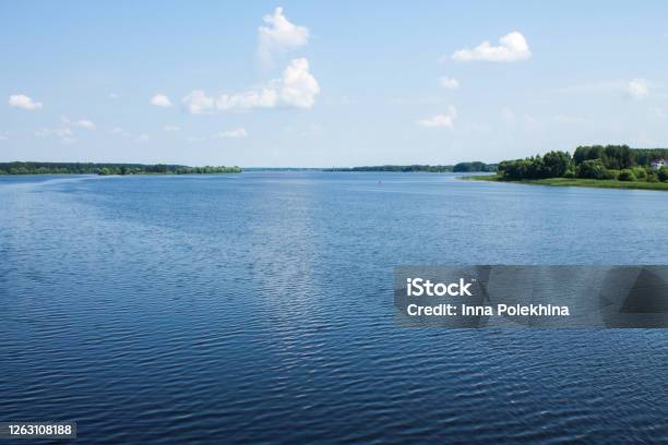 The Wide Riverbed Of The Volga River Stock Photo - Download Image Now - Lake, Water, Backgrounds