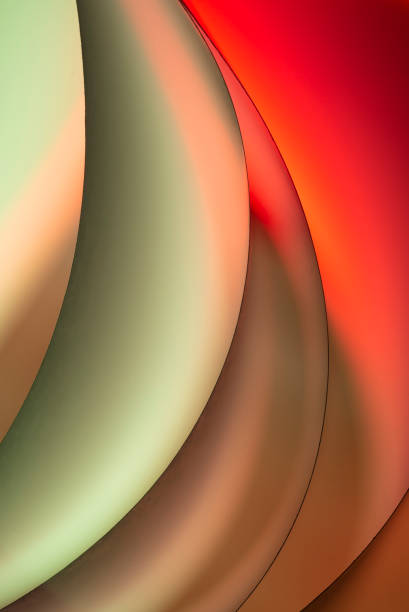 istock Red and green paper sheet waves 1263108966