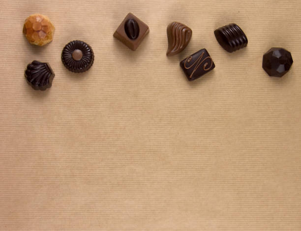 istock Chocolate pralines frame top view stock images 1263109281
