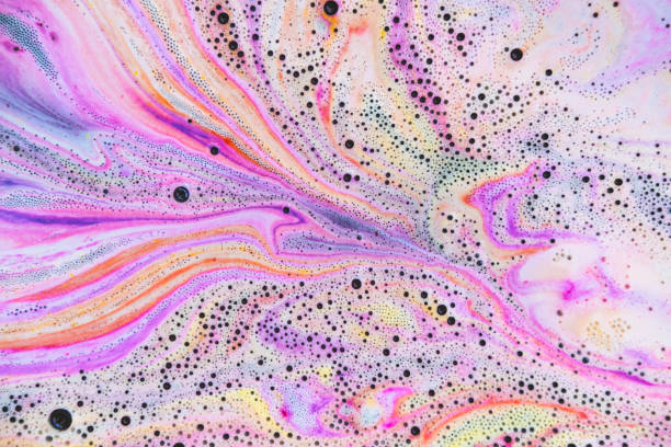 istock Colorful rainbow bath foam with bubbles in the water. Galaxy imagination. Marble texture effect. Beauty and luxury background. Abstract art 1263109937