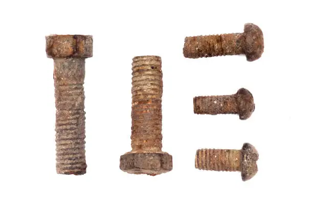 Photo of Old rusty bolts.