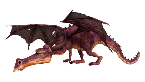 istock 3D illustration fantasy dragon on white 1263114704