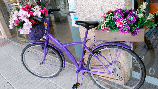 istock Bicycle leaning in the street, decoration purposes 1263115949