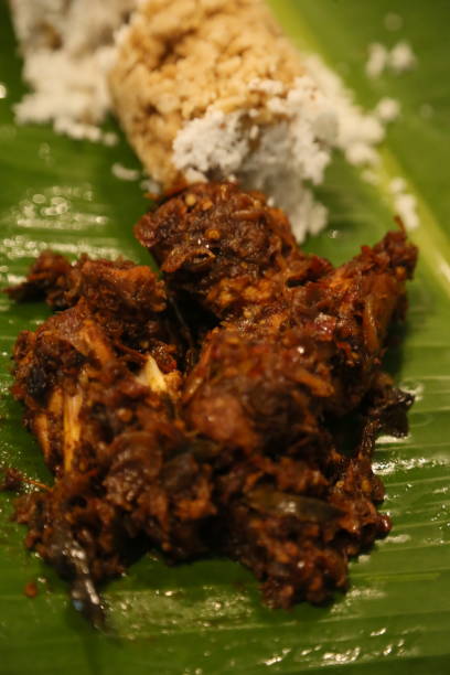 istock wheat puttu served with chicken roast 1263116109
