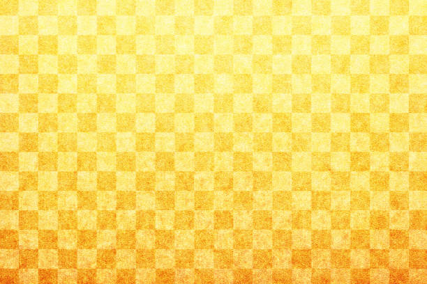 istock Japanese gold color checkered pattern abstract or geometric paper texture background 1263117045