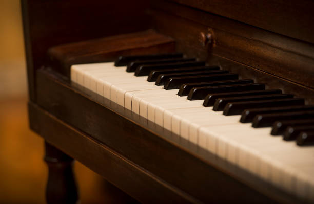istock Close-up piano keys, upright piano, moody 1263122335