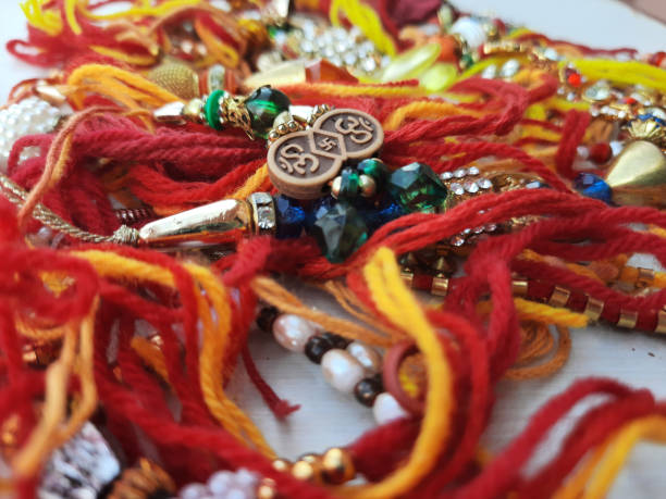 istock selective focus on Rakhee or holy thread on Indian festival Raksha Bandhan 1263123176