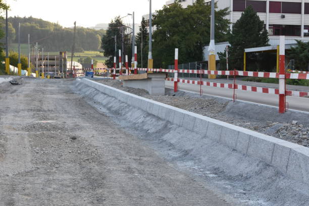 istock Road construction in final phase in Urdorf, canton Zurich, Switzerland. 1263124302