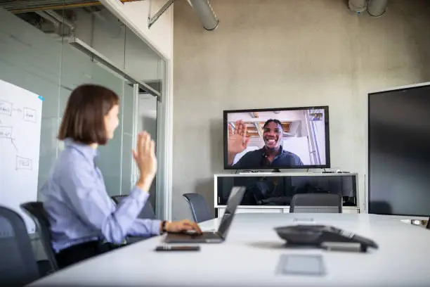 Photo of Businesswoman having a video call with a colleague