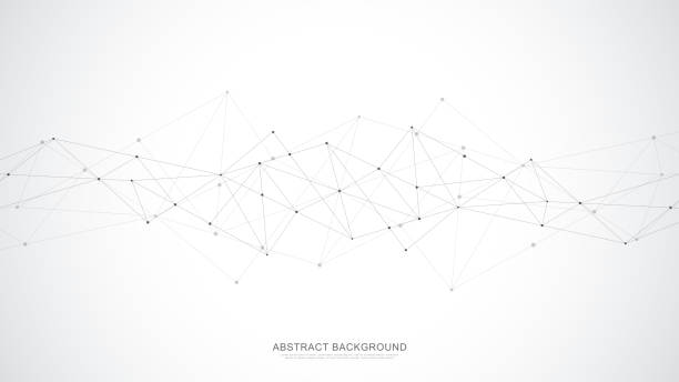 Abstract polygonal background with connecting dots and lines. Global network connection, digital technology and communication concept. Abstract polygonal background with connecting dots and lines. Global network connection, digital technology and communication concept plexus stock illustrations