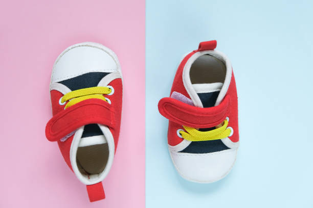 istock Infant's footwear, cute sneakers. 1263134345