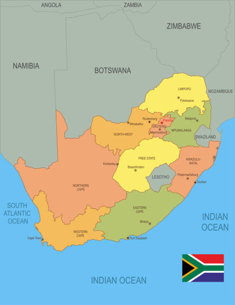 1,600+ Republic Of South Africa Map With Flag Stock Photos, Pictures