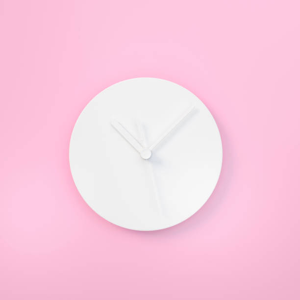 istock White Watch, Round analog clock face on pink background 3d rendering. 3d illustration minimal style conception of punctuality Precise time-keeping and measurement of time. 1263143828