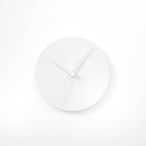 istock White Watch, Round analog clock face on background 3d rendering. 3d illustration minimal style conception of punctuality Precise time-keeping and measurement of time. 1263144256