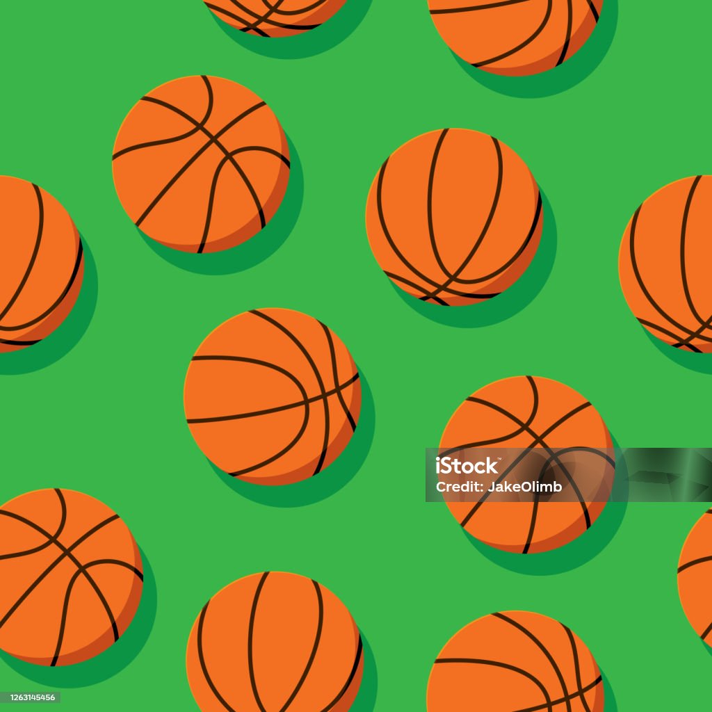 Pattern For Basketball Basketball Pattern Flat Stock Illustration - Download Image Now ...