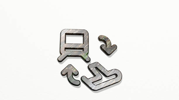 istock transportation ticket plane transfer train made by 3D illustration of a shiny metallic sculpture on a wall with light background. icon and car 1263145606