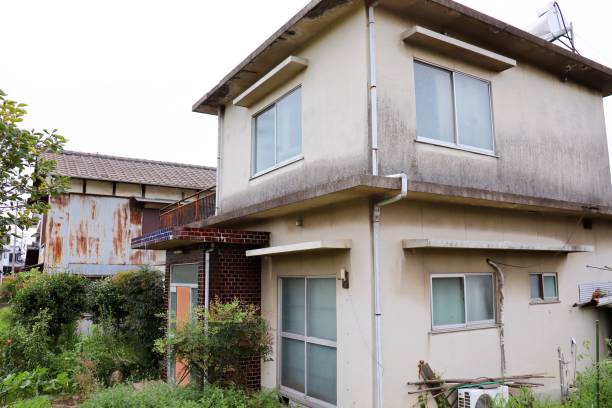Unoccupied house in Japan stock photo