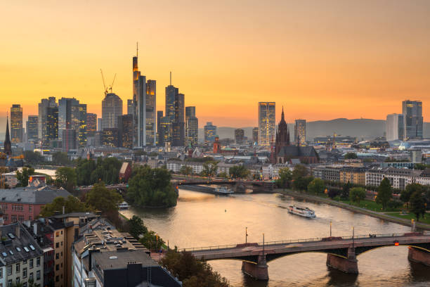 istock Frankfurt, Germany skyline over the Main River 1263155748