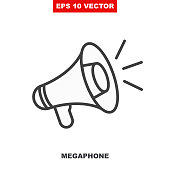 istock Loudspeaker vector icon for announce in public media. V2 1263159766