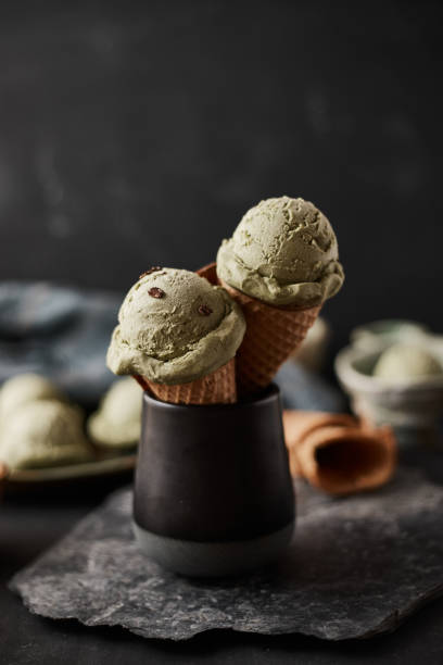 istock Homemade Green tea ice cream. 1263160074
