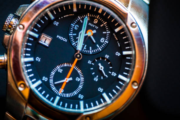 istock Macro close up of chronograph watch dials 1263161034