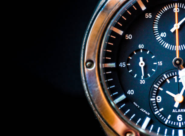 istock Macro close up of chronograph watch dials 1263161038