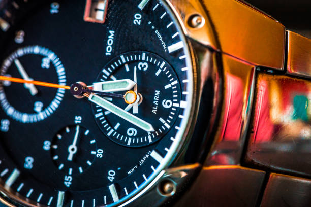 istock Macro close up of chronograph watch dials 1263161073