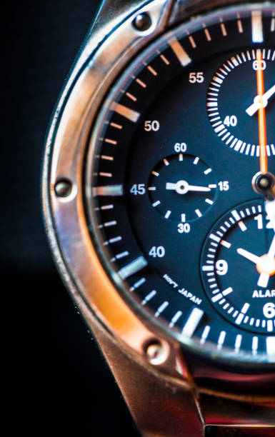 istock Macro close up of chronograph watch dials 1263161125