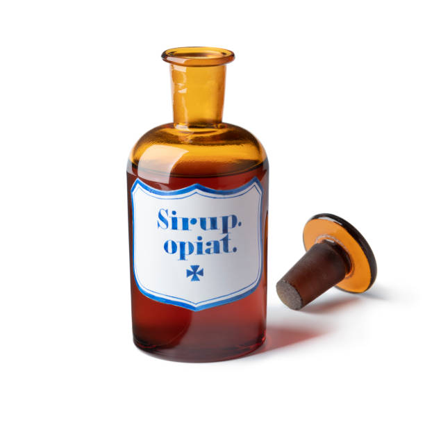 istock Historic old pharmacy bottle with opium syrup 1263162928