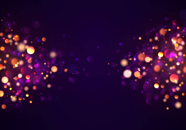 colorful bokeh light - glitter purple backgrounds shiny stock-grafiken, -clipart, -cartoons und -symbole