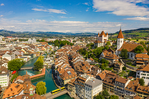 Skyline of the city of Thun in Switzerland