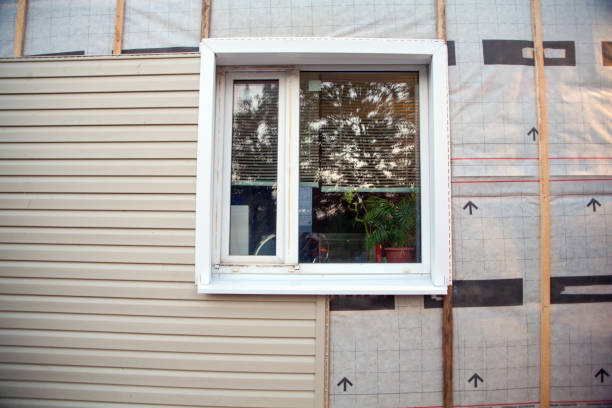 con sfondo casa siding - window installing repairing construction foto e immagini stock