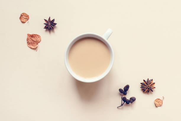 istock A cup of hot coffee or tea on pastel background. 1263177708