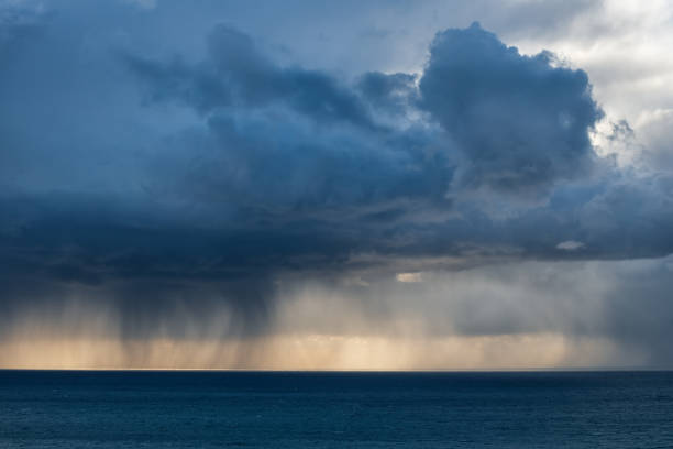 istock Dark clouds and rain over the Black sea 1263179589