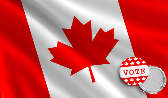 Canadian Flag, Vector, Flag,  White Color, vote,Badge, Brooch,