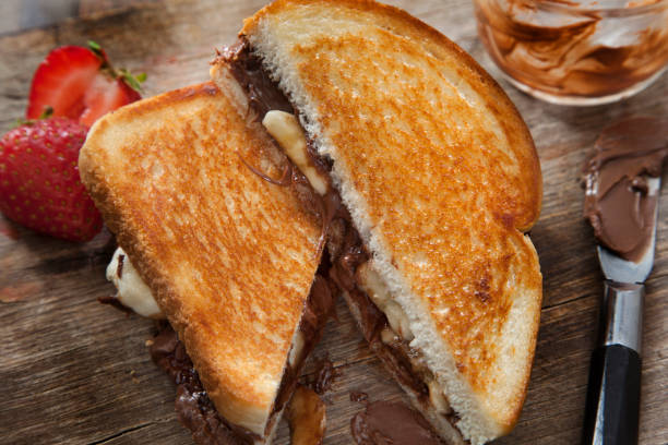 istock Grilled Banana and Chocolate Hazelnut spread Sandwich 1263200529