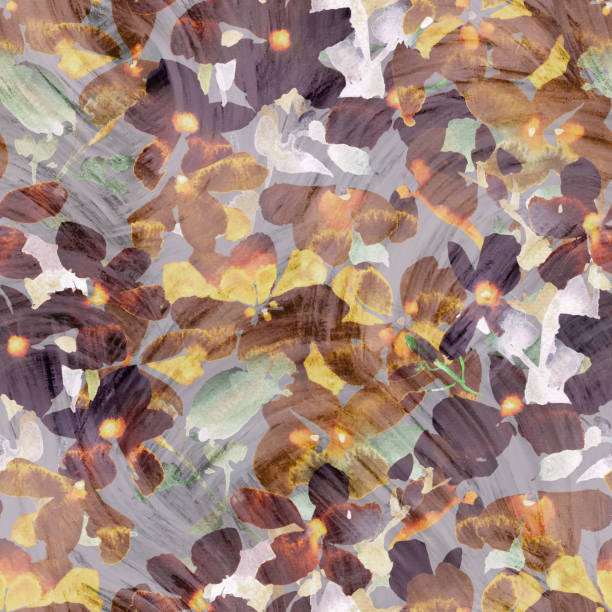 istock Watercolor floral seamless pattern. Hand drawn summer background made of meadow flowers with hatching grunge texture. Flower buds blooming. Colorful botanical drawing for fabric and textile. 1263214472