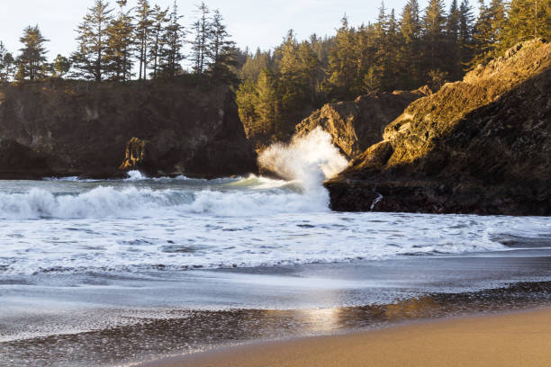 オレゴン州南部沿岸のシークレットビーチ - oregon beach ストックフォトと画像