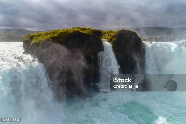 Godafoss Icelandic Waterfall Located On The North Of The Island Stock Photo - Download Image Now