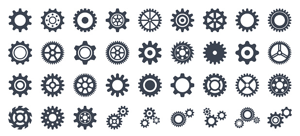 Gear Icon Set - Vector Collection of Gears