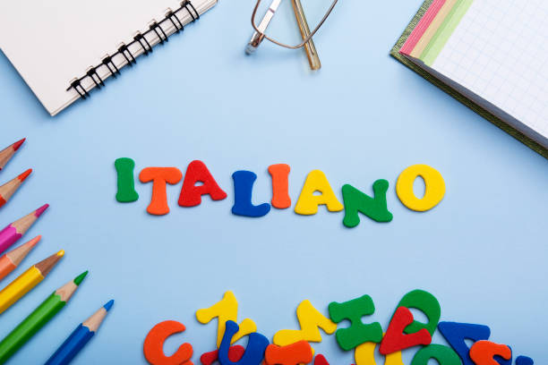 istock Word italiano made of colored letters. Learning a new language concept 1263224358