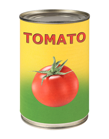 Fictive tomato can canned preserved tin food