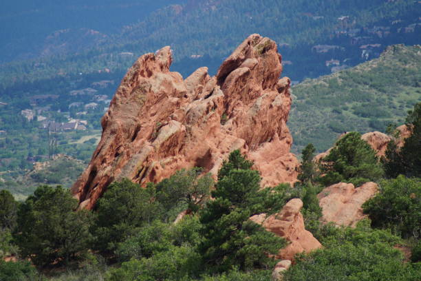 rocha cinzenta - jardim dos deuses - fort carson - fotografias e filmes do acervo