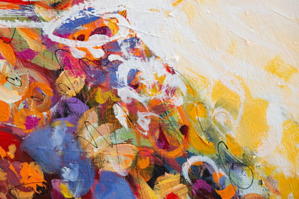 istock Fine Art Abstract Painting Background with Brush Strokes 1263239478
