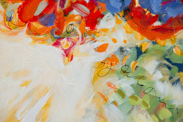 istock Fine Art Abstract Painting Background with Brush Strokes 1263239650