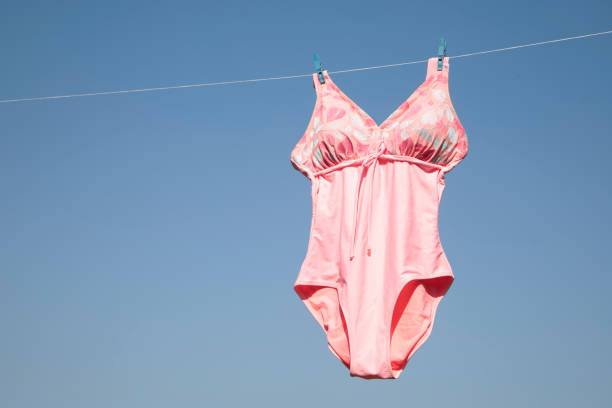 istock Swimsuits hanging on a line to dry 1263241291
